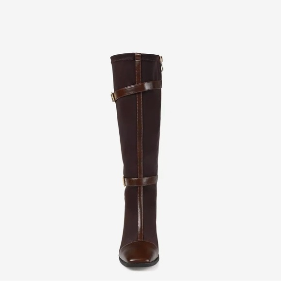 Journee Collection Gaibree Riding Knee-High Chunky Heel Boot Size 7.5WC Calf 14” - Picture 4 of 13